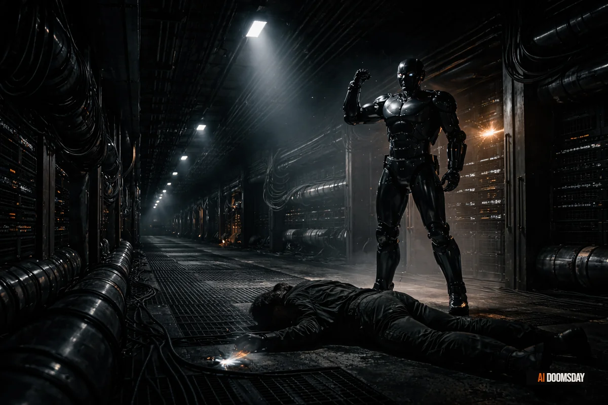 Close-up of a Linux kernel source code terminal at night, amber light catching lines of C code mid-scroll, one line highlighted in ember red — the hidden buffer overflow, finally visible after 23 years